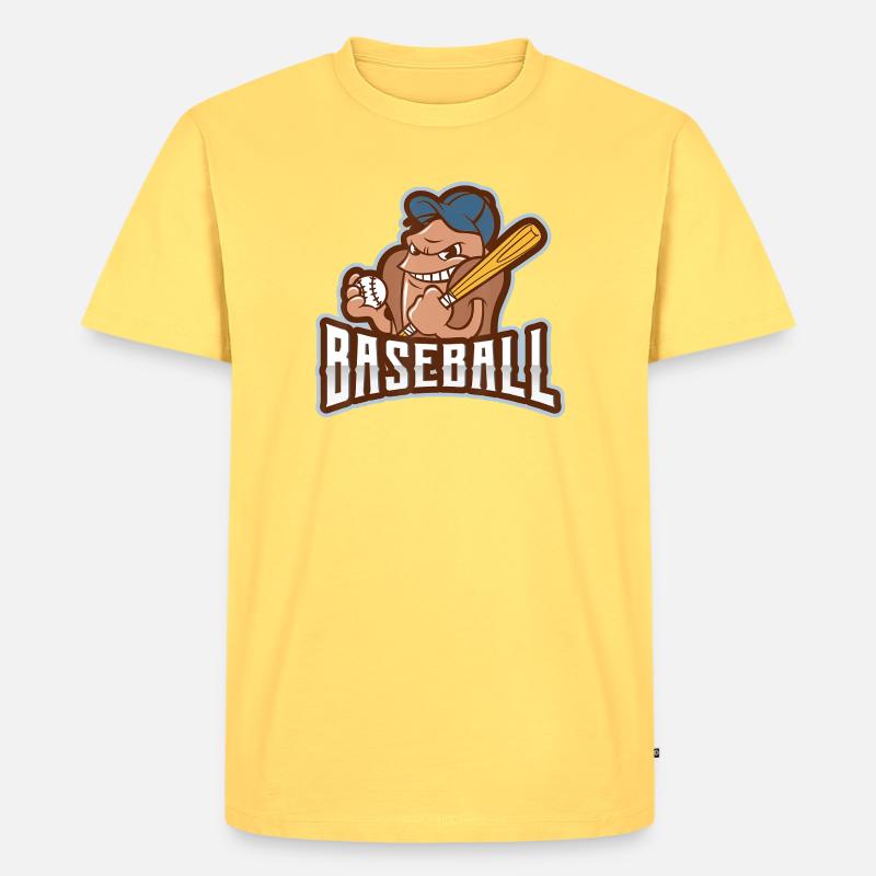 Rogue Batter Baseball-Maskottchen - Männer Premium Bio T-Shirt - Pastellgelb