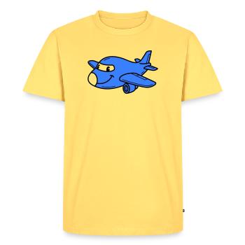 Airplane Kids - T-shirt Premium bio Homme - jaune pastel - Devant - AI Model Male 185 dark (185cm)