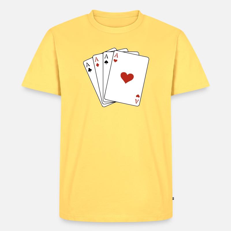 carré d'as - Männer Premium Bio T-Shirt - Pastellgelb