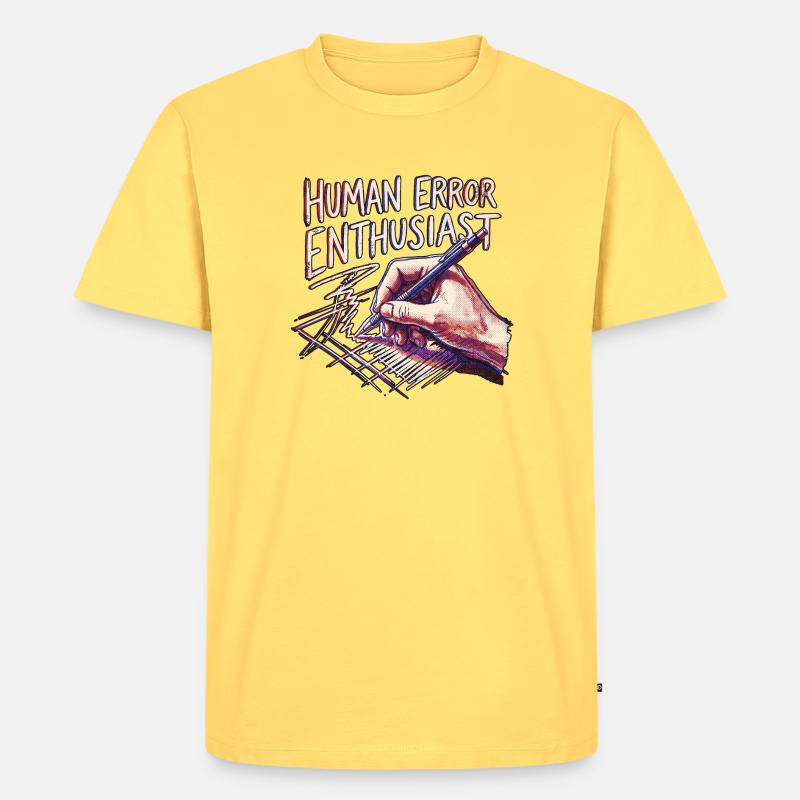 Human Error Enthausiast - Männer Premium Bio T-Shirt - Pastellgelb