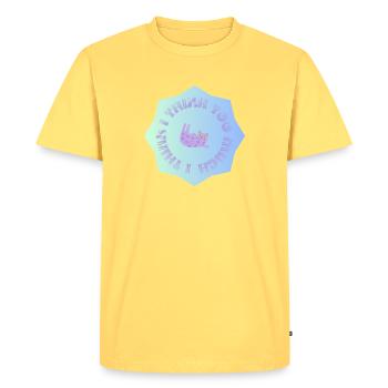 I think too much #1 - Men's Premium Organic T-Shirt - sky yellow - Front - AI Model Male 185 dark (185cm)