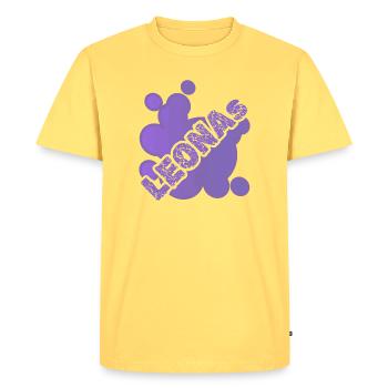 Leonas as an animal - Men's Premium Organic T-Shirt - sky yellow - Front - AI Model Male 185 dark (185cm)