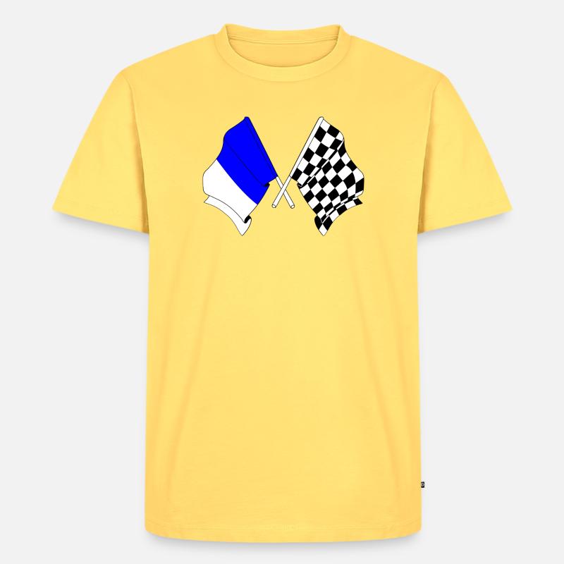 Drapeaux de course de Spa - T-shirt Premium bio Homme - jaune pastel