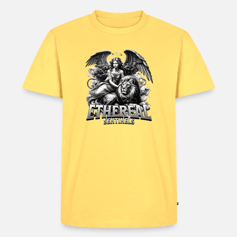 Wächter der Ätherwelt - Männer Premium Bio T-Shirt - Pastellgelb