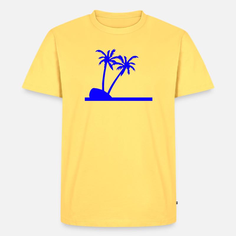 Palmen - Männer Premium Bio T-Shirt - Pastellgelb