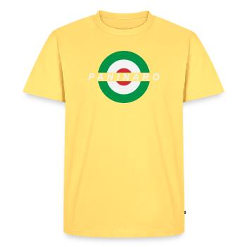 Paninaro - Men's Premium Organic T-Shirt - sky yellow - Front - AI Model Male 185 dark (185cm)