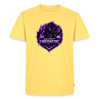 Emblème de la Panthère du Prédateur Silencieux - T-shirt Premium bio Homme - jaune pastel - Devant - AI Model Male 185 dark (185cm)