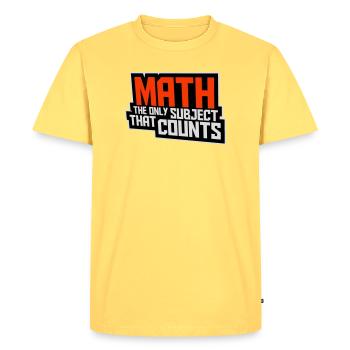 Math The Only Subject That Counts Nerd Mathe Logo - Men's Premium Organic T-Shirt - sky yellow - Front - AI Model Male 185 dark (185cm)