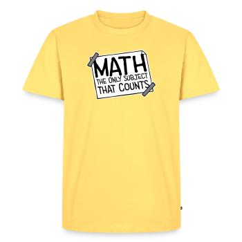Math The Only Subject That Counts Nerd Mathe Logo - Men's Premium Organic T-Shirt - sky yellow - Front - AI Model Male 185 dark (185cm)