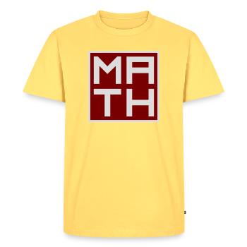 Math The Only Subject That Counts Nerd Mathe Logo - Men's Premium Organic T-Shirt - sky yellow - Front - AI Model Male 185 dark (185cm)