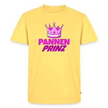 Breakdown Prince – King of Misfortunes - Men's Premium Organic T-Shirt - sky yellow - Front - AI Model Male 185 dark (185cm)
