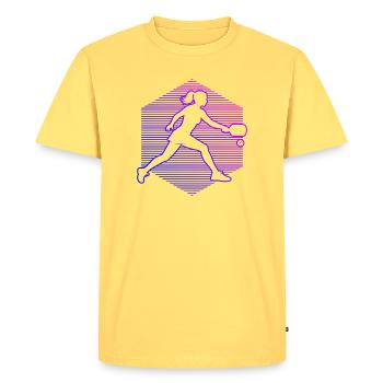 Idée d’entraîneur de pickleball pour les fans de joueurs de pickleball - T-shirt Premium bio Homme - jaune pastel - Devant - AI Model Male 185 dark (185cm)
