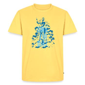 Rock and Roll Angel combat contre le Diable - T-shirt Premium bio Homme - jaune pastel - Devant - AI Model Male 185 dark (185cm)