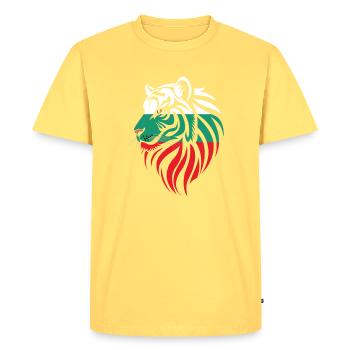 Bulgarie - Bulgarie - Drapeaux des tigres - T-shirt Premium bio Homme - jaune pastel - Devant - AI Model Male 185 dark (185cm)