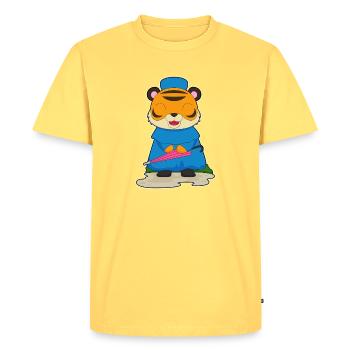 Tiger Rain Jacket - Men's Premium Organic T-Shirt - sky yellow - Front - AI Model Male 185 dark (185cm)