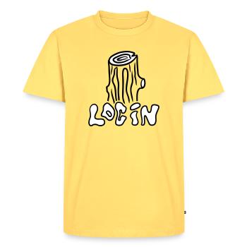 Connectez-vous - T-shirt Premium bio Homme - jaune pastel - Devant - AI Model Male 185 dark (185cm)