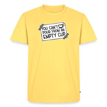 On ne peut pas verser dans un gobelet vide Soins personnels - T-shirt Premium bio Homme - jaune pastel - Devant - AI Model Male 185 dark (185cm)