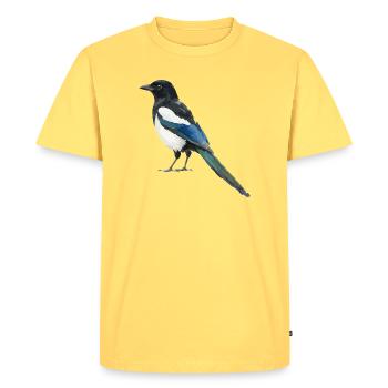 Pie à queue bleu cobalt - T-shirt Premium bio Homme - jaune pastel - Devant - AI Model Male 185 dark (185cm)