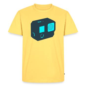 Action Camera Drone Icon - Men's Premium Organic T-Shirt - sky yellow - Front - AI Model Male 185 dark (185cm)