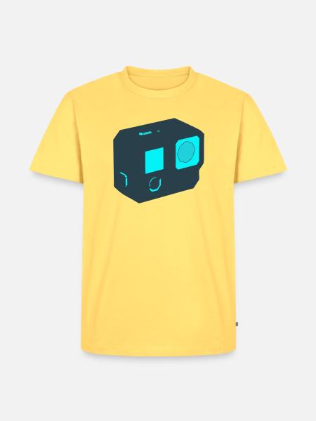 Icône drone Action Camera - T-shirt Premium bio Homme - jaune pastel