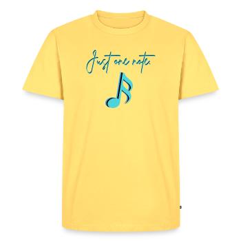 Des notes de musique. - T-shirt Premium bio Homme - jaune pastel - Devant - AI Model Male 185 dark (185cm)