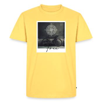 Bike - Men's Premium Organic T-Shirt - sky yellow - Front - AI Model Male 185 dark (185cm)
