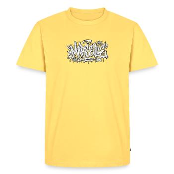 Marseille Graffiti Hip Hop - T-shirt Premium bio Homme - jaune pastel - Devant - AI Model Male 185 dark (185cm)