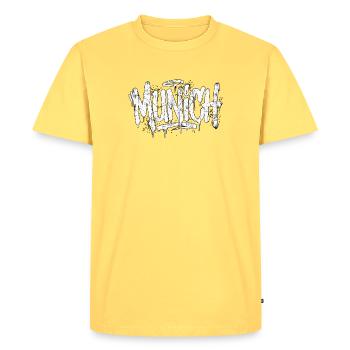 Munich Graffiti Hip_Hop - Men's Premium Organic T-Shirt - sky yellow - Front - AI Model Male 185 dark (185cm)