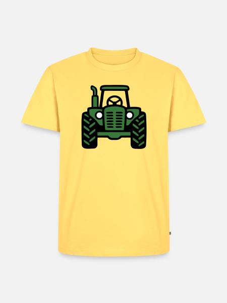 Tractor Front View Logo - Men's Premium Organic T-Shirt - sky yellow