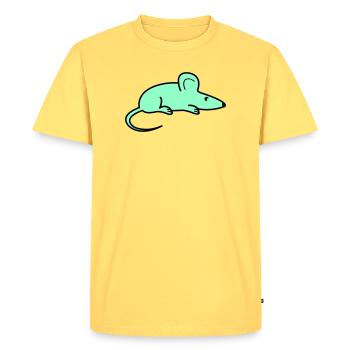 Mint Mouse Silhouette - Men's Premium Organic T-Shirt - sky yellow - Front - AI Model Male 185 dark (185cm)