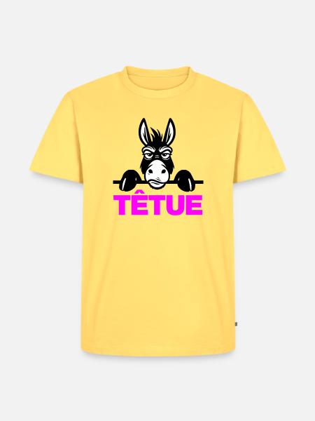 Hartnäckig - Männer Premium Bio T-Shirt - Pastellgelb