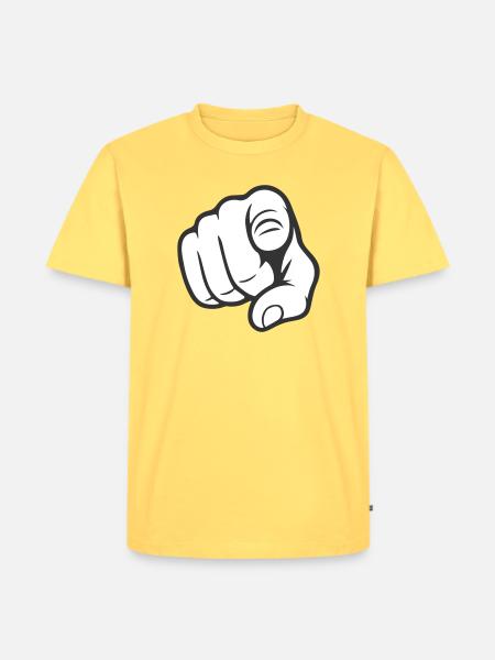 Pointing Finger You Gesture Sticker Design - Men's Premium Organic T-Shirt - sky yellow