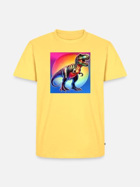 Dinosaurier - Männer Premium Bio T-Shirt - Pastellgelb