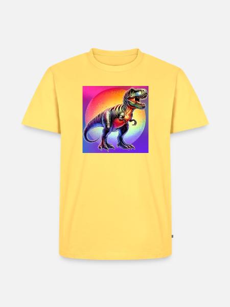 Dinosaurier - Männer Premium Bio T-Shirt - Pastellgelb