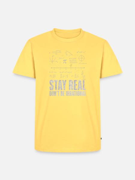 Bleib Real Werd Nicht Irrational Mathelehrer - Männer Premium Bio T-Shirt - Pastellgelb