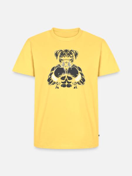 Boxer - Männer Premium Bio T-Shirt - Pastellgelb