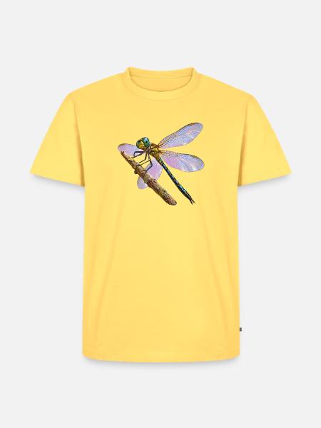 Libelle - Männer Premium Bio T-Shirt - Pastellgelb