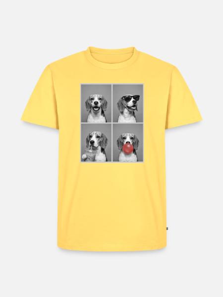 Hunde Beagle Hund - Männer Premium Bio T-Shirt - Pastellgelb