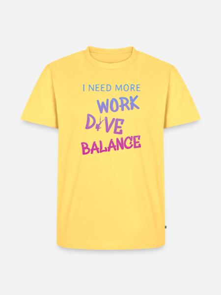 Work-Life Balance Tauchen Diving - Männer Premium Bio T-Shirt - Pastellgelb
