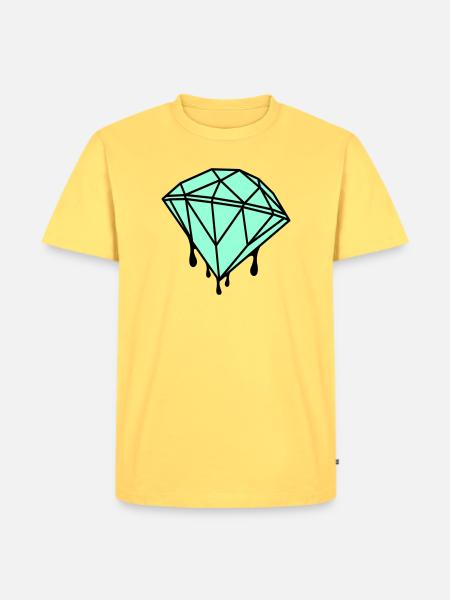 Geometrischer Mint-Diamant - Männer Premium Bio T-Shirt - Pastellgelb