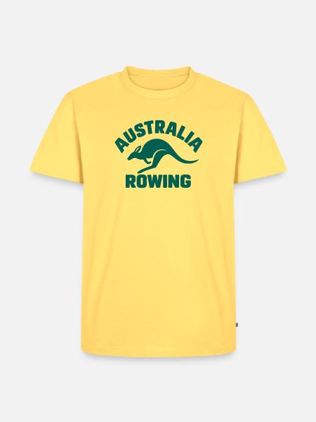Australia Rowing - Australien Rudern - Känguru - Männer Premium Bio T-Shirt - Pastellgelb