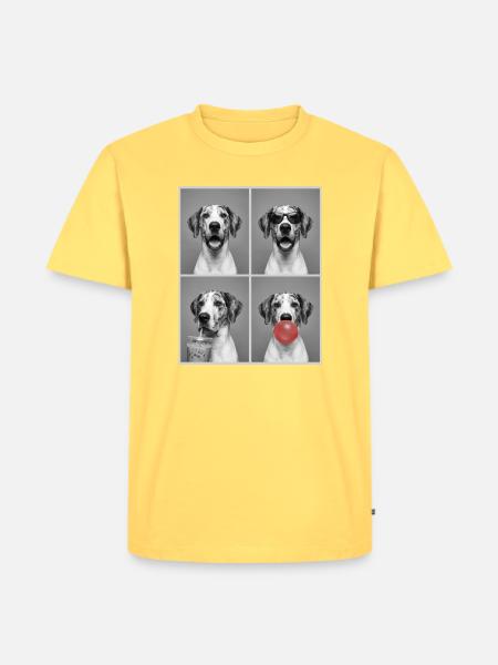 Hunde Deutsche Dogge Hund - Männer Premium Bio T-Shirt - Pastellgelb
