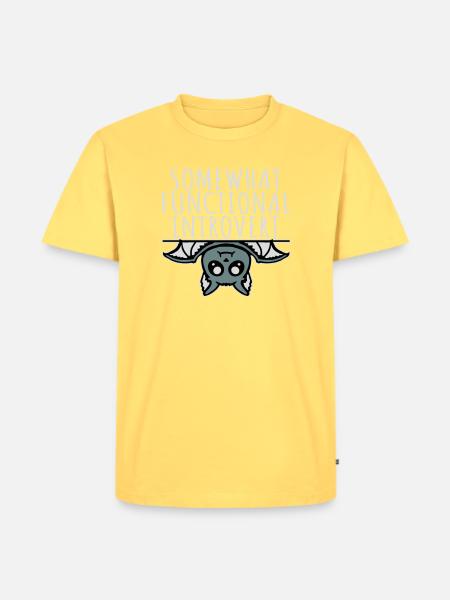 Somewhat Functional Introvert Süße Fledermaus - Männer Premium Bio T-Shirt - Pastellgelb