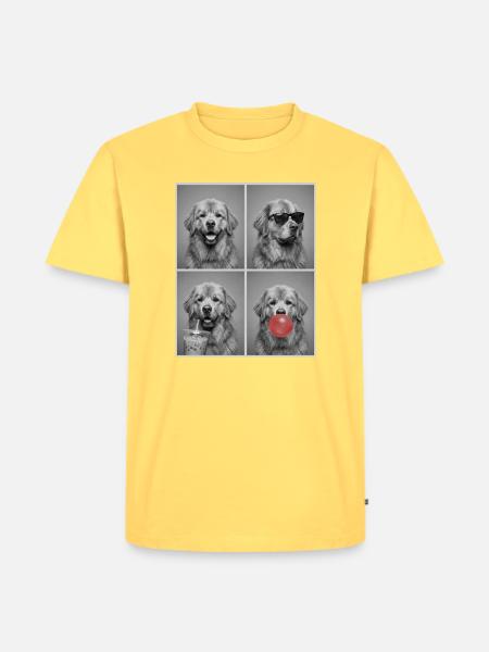 Hunde Neufundländer Hund - Männer Premium Bio T-Shirt - Pastellgelb