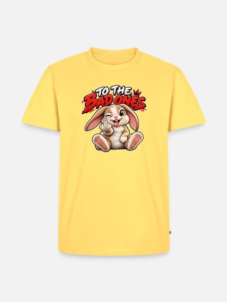 Provokanter Hase für die Bösen - Männer Premium Bio T-Shirt - Pastellgelb