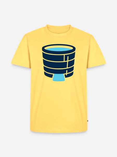 Eisbad Tonne Icon - Männer Premium Bio T-Shirt - Pastellgelb