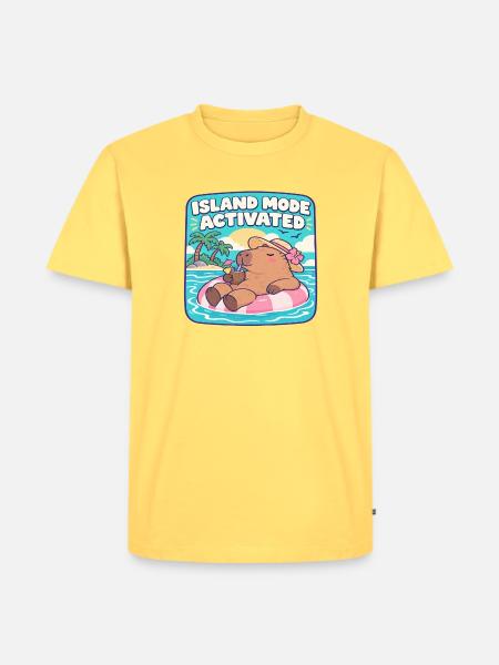 Inselmodus Aktiviert - Männer Premium Bio T-Shirt - Pastellgelb