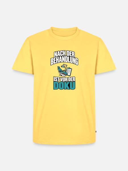 Zahnmedizinische Fachangestellte  - Männer Premium Bio T-Shirt - Pastellgelb
