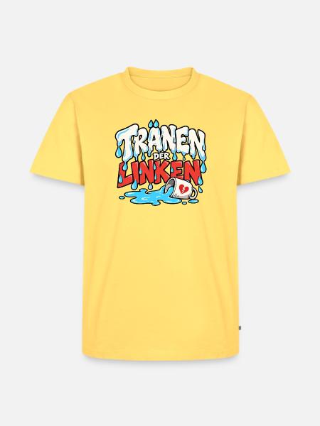 Tränen der Linken Linke Tränen - Männer Premium Bio T-Shirt - Pastellgelb