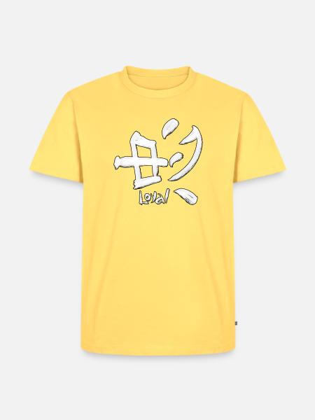 Loyalitätsbürsten-Logo - Männer Premium Bio T-Shirt - Pastellgelb